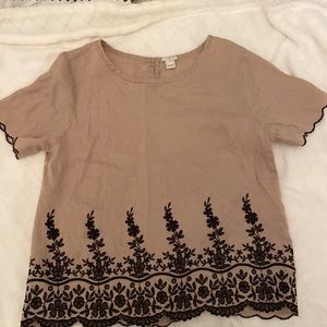 J crew embroidered top